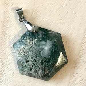 Moss Agate Silver Pendant